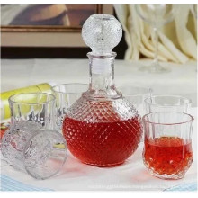 Haonai whiskey decanter set service for 5 or 7 pcs,wine decanter with glasses